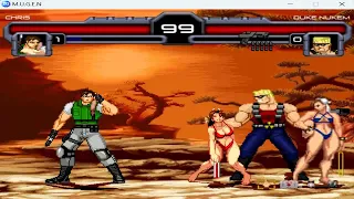 DUKE NUKEM vs CHRIS REDFIELD - Super Chaos Mode🔥 Mugen 90s Games All Weapons Tribute 2024