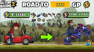 🤩ROAD TO MAX GP!! MAXING OUT MY ALL VEHICLES - Hill Climb Racing 2