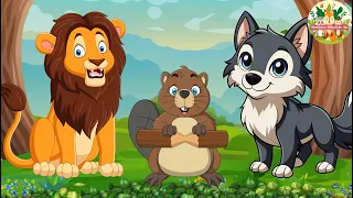 Animal Sounds and Funny Animal Videos: Wolf, Beaver, Lion, Capybara - Soothing Music in Nature