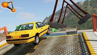 BeamNG.drive - Giant Ax Trap for Cars