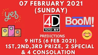 Foddy Nujum Prediction  for Sports Toto 4D - 07 February  2021 (Sunday)