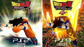 Dragon Ball Z Budokai Tenkaichi 1-4! All Goku Transformations Base & Super Saiyan Blue