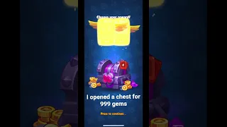 Rush Royale Opening a chest for 999 Gems