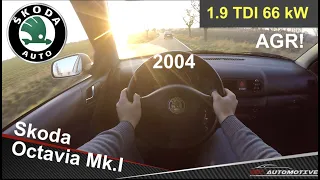 Skoda Octavia 1.9 TDI 66 kW (2004) - Sunset POV Drive + Top Speed + Acceleration 0 - 130 km/h