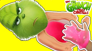 The Grinch Has A Slime Belly Learning Videos for Kids with Toy Surprises Happy Bee Toys
