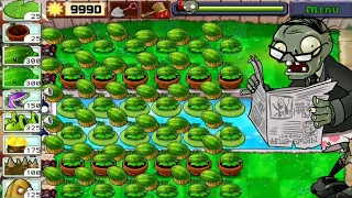 Plants vs Zombies | Survival Pool 5 Flags Defended | All Melons vs All Zombies | pvz gameplay.