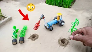 mini tractor tree planting machine | farming science project | Sun Farming @sunfarming7533