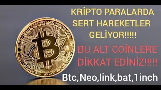 BİTCOIN DE BU ALANA DIKKAT! ALAN GECILIR ISE SERT HAREKETLER GELEBILIR! 1INCH E DIKKAT FOREX YATIRIM