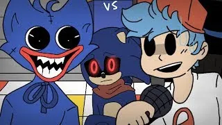 Huggy wuggy vs boyfriend and sonic kid ( friday night funkin ) season 2 episode 1