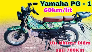 Yamaha PG 1 lộ nhược điểm sau 700km khả năng tiết kiệm xăng/ tem xe pg 1