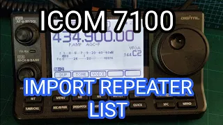 ICOM IC-7100 Load icf Settings File -