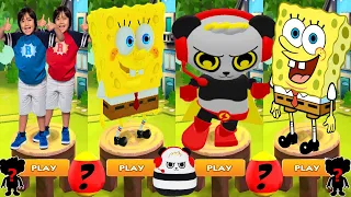 Tag with Ryan vs Spongebob: Sponge on the Run - Spongebob Squarepants vs Combo Panda All Characters