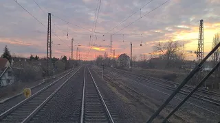 Führerstandsmitfahrt Dresden Hbf - Riesa - Wurzen - Leipzig - Halle (DH-DR-LWZ-LE-LHG) 1080p 60Fps