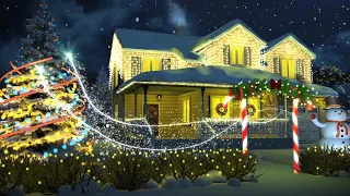 Animated Christmas Card Template - Illuminated Holiday Home
