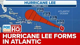 Hurricane Lee Forms, Expected To Rapidly Intensify Into Category 4 Hurricane By Weekend