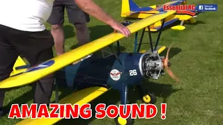 #SHORTS AMAZING SOUND !!! LARGE SCALE RC RADIAL POWERED STEARMAN PT-17 START-UP