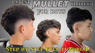 Mullet haircut for boys with taper fade!!barber tutioral!!two block hairstyle!! kundanunisexsalon