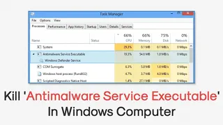 How to Terminate Antimalware Service Exe. (MsMpEng.exe) High CPU.