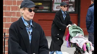 Diane Kruger, 46, is every inch the doting mother as she takes daughter Nova, four, on a stroll thro