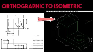 Orthographic to Isometric drawing #2 || In Autocad #cool CAD