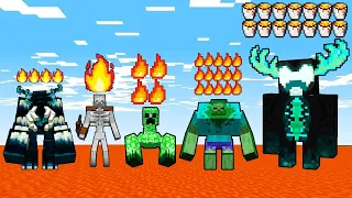 Which Mutant mobs and Bosses will last longer in the Lava?