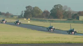 French Air Force Rafales x 4 depart RAF Waddington after Exercise Atlantic Trident 10 November 2023.