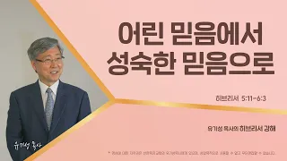 어린 믿음에서 성숙한 믿음으로 | 히브리서 5:11-6:3 | 유기성 목사