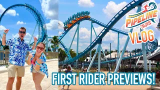 Experiencing SeaWorld Orlando's Newest Ride, Pipeline The Surf Coaster! Tour, Rider Reviews & More!