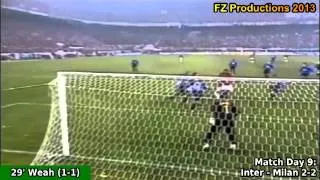 Serie A 1997-1998, day 9: Inter - Milan 2-2 (Weah goal)