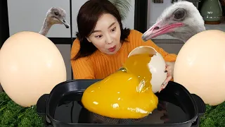 [Mukbang ASMR] Ostrich egg 🥚 soufflé & fried ostrich egg  Eatingshow Ssoyoung