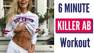 6 MINUTE KILLER AB WORKOUT || LOSE LOWER BELLY FAT / no equipment || Mary Braun