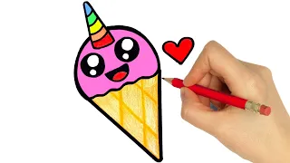 HOW TO DRAW ICE CREAM EASY STEP BY STEP