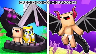 CRECEMOS COMO DRAGONES EN MINECRAFT 🐲🤣 | MICHI MIAU Y BEBE NOOB SE CONVIERTEN EN DRAGONES NOOBS