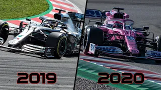 F1 2020 Pre Season Testing | 2020 Racing Point RP20 vs 2019 Mercedes W10 On Track Comparison