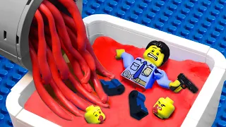 Experiments: Meat Grinder VS kinder surprise | LEGO Pizza Factory