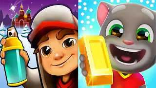 Subway surfers - talking tom gold run all games