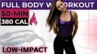 50-MIN FULL BODY WORKOUT (pilates inspired ring workout - weight loss, body toning + abs, belly fat)