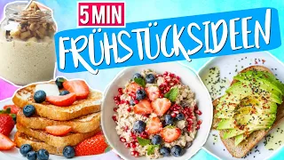 YUMMY! 😋 5 MIN FRÜHSTÜCKSIDEEN für JEDEN! 🥑  Vegan French Toast🍞, Overnight Couscous & Mehr! 🤤