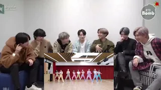 Bts reaction to twice - talk that talk dance pratice