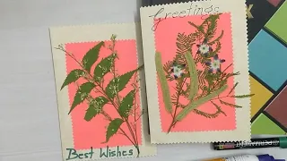 Greeting Card using dried  leaves and flowers | Kids' Crafts