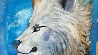 Mixed Media painting of a wolf Milan Art Mastery Program