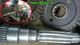 Making transmission shaft gear axles with just a hand drill