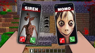 WHICH of SCARY CALL WILL NOOB PICK UP AT 3:00AM? MOMO vs SIREN HEAD in MINECRAFT! NOOB vs PRO