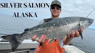 ALASKA SILVER SALMON Fishing in Prince William Sound || Whittier Alaska