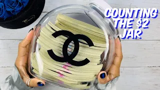 SAVINGS CHALLENGE UNSTUFFING | COUNTING MY $2 BILL SAVINGS JAR | CASH STUFFING | CASH ENVELOPES