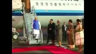 PM Modi arrives in Fiji to a Ceremonial Welcome