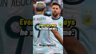 Sergio Aguero on Leo Messi’s FC Barcelona DREAM 😭 #football #shorts