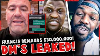 DM's LEAKED revealing money Francis Ngannou is DEMANDING! Jon Jones RESPONDS! UFC 285