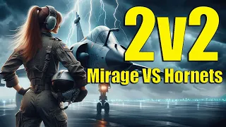 2V2 Mirage 2000s VS F-18 Hornets ACM Dogfights #DCS