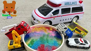 Ambulance Looks for Cars in Colorful Slime! & More Stories about Cars 【Kuma's Bear Kids】